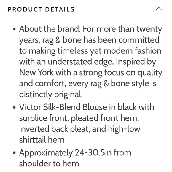 Rag and Bone Victor black silk surplice blouse size PS - Picture 14 of 15